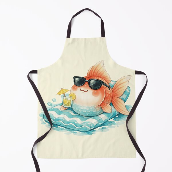 Item preview, Cute Goldfish with Lemonade – Ocean Fun Illustration designed and sold by DariaCraft.
