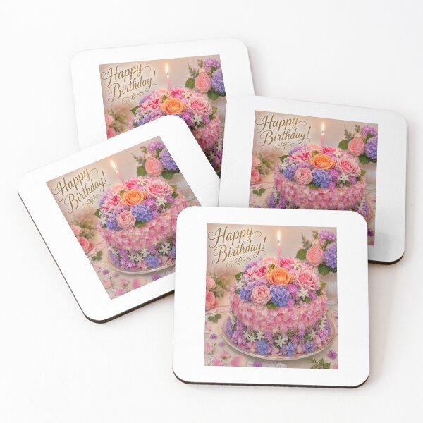 Item preview, Happy Birthday Floral Cake Celebration Design designed and sold by RipantinaFantasy .