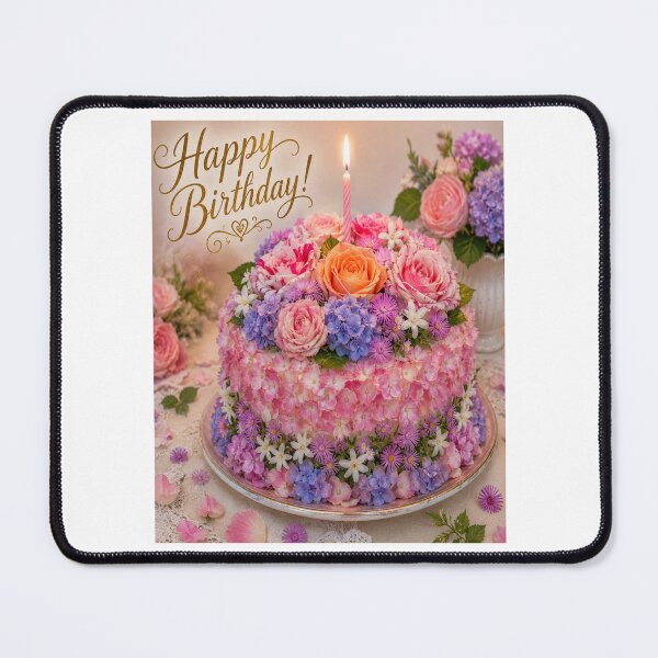 Item preview, Happy Birthday Floral Cake Celebration Design designed and sold by RipantinaFantasy .