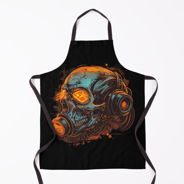 Item preview, Cyberpunk Gas Mask Skull T-Shirt - Teal and Orange Cyber Skull Graphic Tee designed and sold by VectorForge.