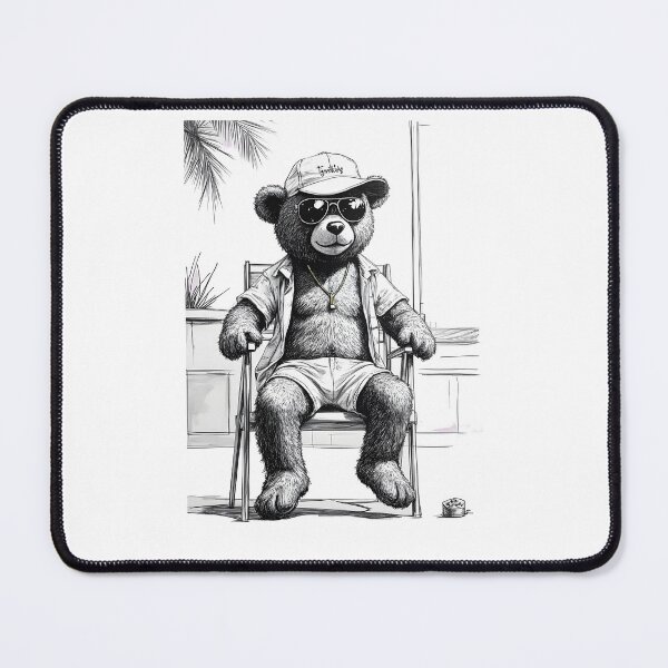 Item preview, Teddy Bear Tourist In A Chair Cartoon designed and sold by Museum Of Non-Existing Art.