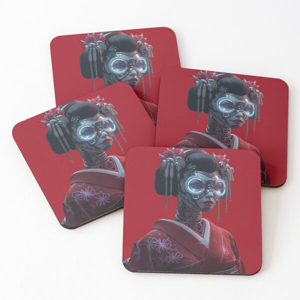 Item preview, Cyberpunk Geisha: Futuristic Android in Red Kimono designed and sold by ItzLacarth.