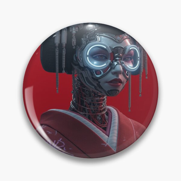 Item preview, Cyberpunk Geisha: Futuristic Android in Red Kimono designed and sold by ItzLacarth.