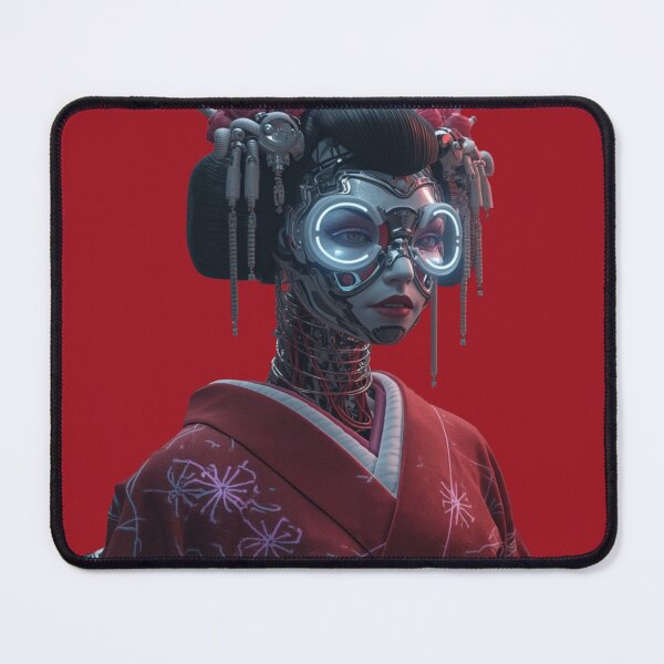Item preview, Cyberpunk Geisha: Futuristic Android in Red Kimono designed and sold by ItzLacarth.