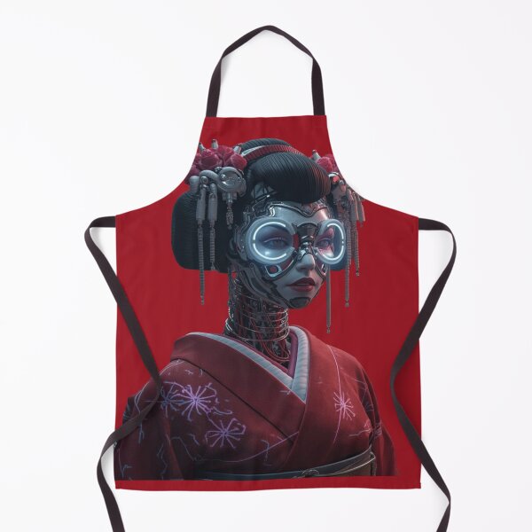 Item preview, Cyberpunk Geisha: Futuristic Android in Red Kimono designed and sold by ItzLacarth.