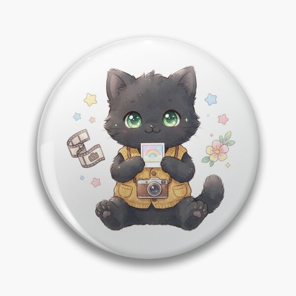 Item preview, Cute Chibi Black Cat Vintage Photographer designed and sold by  Cat Lady.