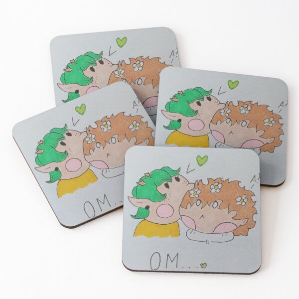 Item preview, Cute Chibi Characters Kiss on Cheek Sketch designed and sold by PancakePals.