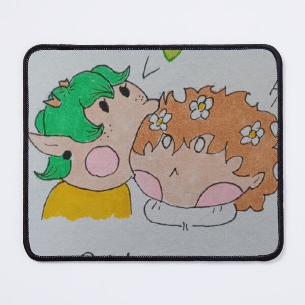 Item preview, Cute Chibi Characters Kiss on Cheek Sketch designed and sold by PancakePals.