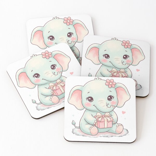Item preview, An Adorable Baby Elephant - Pastel Mint Gift Box Design designed and sold by DigitfanStudio.