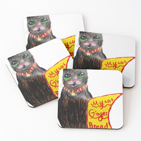 Item preview, Dark Brown Cat and Yellow Scroll Painting designed and sold by PancakePals.