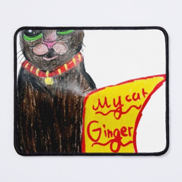 Item preview, Dark Brown Cat and Yellow Scroll Painting designed and sold by PancakePals.