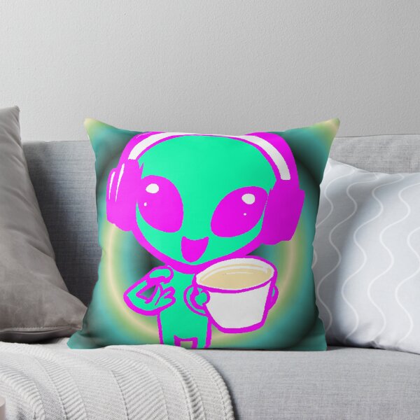 Item preview, Alien Kawaii Headphones Neon Brown Extraterrestrial Rave Psychedelic Meme designed and sold by AstronautMerch.