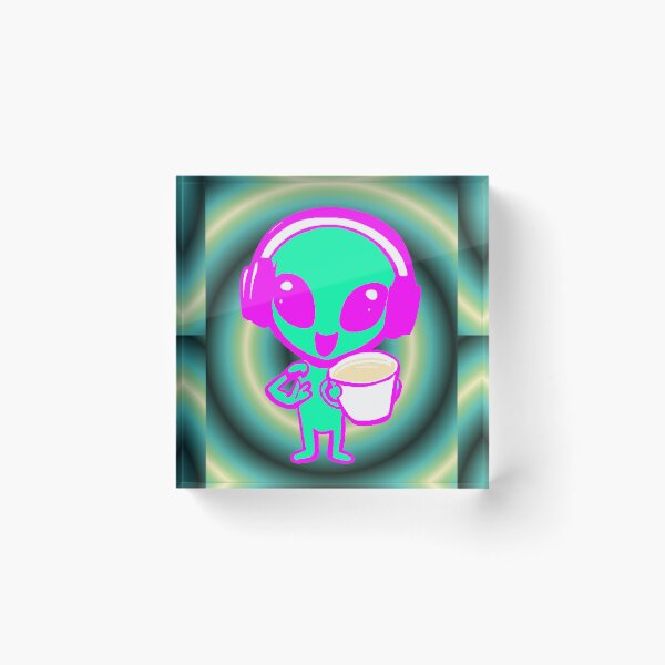 Item preview, Alien Kawaii Headphones Neon Brown Extraterrestrial Rave Psychedelic Meme designed and sold by AstronautMerch.