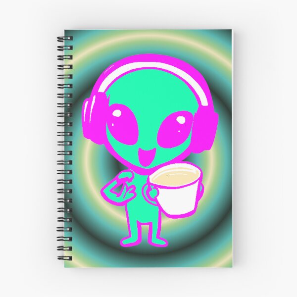 Item preview, Alien Kawaii Headphones Neon Brown Extraterrestrial Rave Psychedelic Meme designed and sold by AstronautMerch.