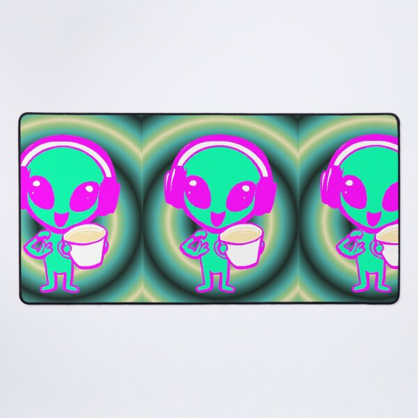 Item preview, Alien Kawaii Headphones Neon Brown Extraterrestrial Rave Psychedelic Meme designed and sold by AstronautMerch.