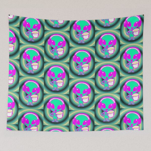 Item preview, Alien Kawaii Headphones Neon Brown Extraterrestrial Rave Psychedelic Meme designed and sold by AstronautMerch.