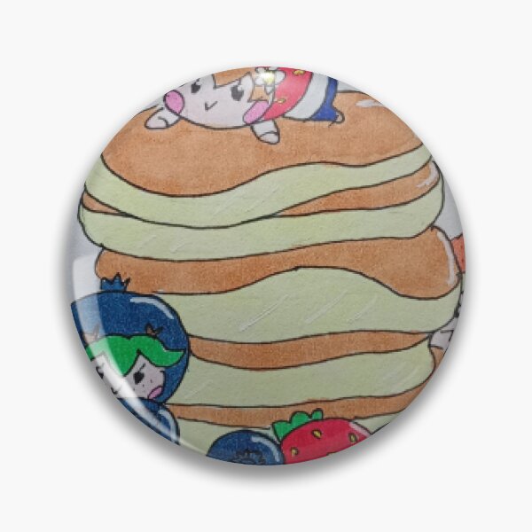 Item preview, Tiny Chibi Fruit Characters on Pancake Stack designed and sold by PancakePals.