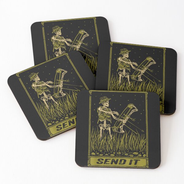 Item preview, Tactical Skeleton Bowhunter Compound Bow Send It Tarot Card Archery Hunting Graphic designed and sold by River Silva.
