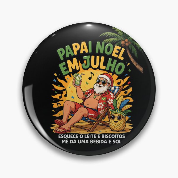 Item preview, Papai Noel Em Julho – Brazilian Santa Christmas in July Funny Beach Shirt V3 designed and sold by DarylWelsh2024.