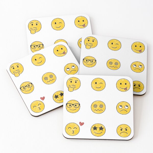 Item preview, Minimalist emoji Watercolor Sticker Pack |yellow Emotion Aesthetic emotional Stickers designed and sold by Art IN Pack.