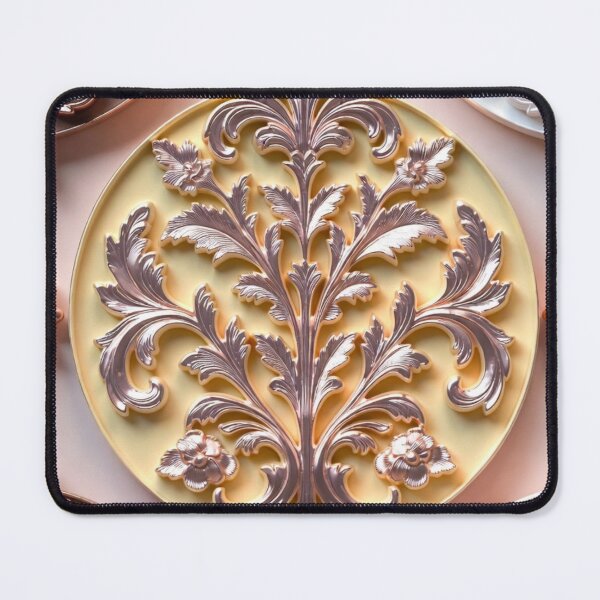 Item preview, Ornate Golden Floral Medallion Crest Art designed and sold by IntelliMindDesigns.