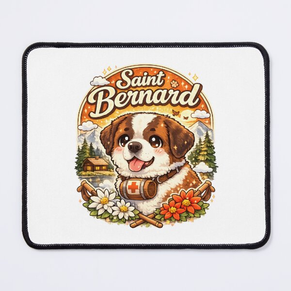 Item preview, Saint Bernard Mountain Rescue Puppy – Cute Alpine Dog Illustration designed and sold by blankTeeShirt.
