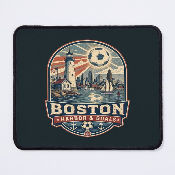 Item preview, Boston Harbor & Goals Soccer Shirt | Boston Travel Poster Lighthouse Football Fan designed and sold by Globalcitytees.