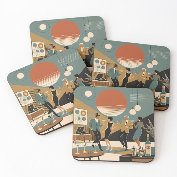 Item preview, Mid Century California Vibes Martini Party designed and sold by Lee Hiller Designs.
