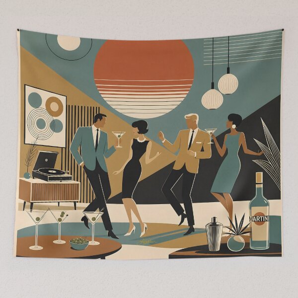 Item preview, Mid Century California Vibes Martini Party designed and sold by Lee Hiller Designs.