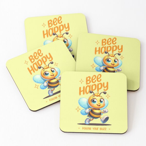 Item preview, Bee Happy Follow Your Buzz Cute Bee Design designed and sold by PrintandJoy.