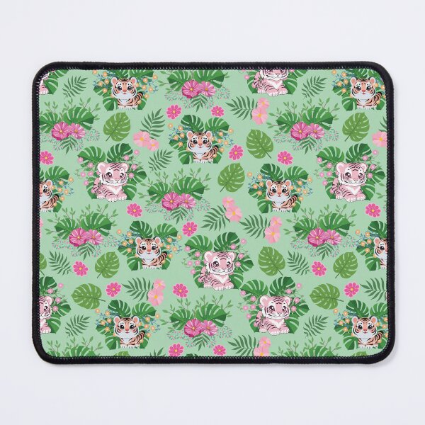 Item preview, Cute tigers in a seamless tropical pattern designed and sold by AlicinaM.