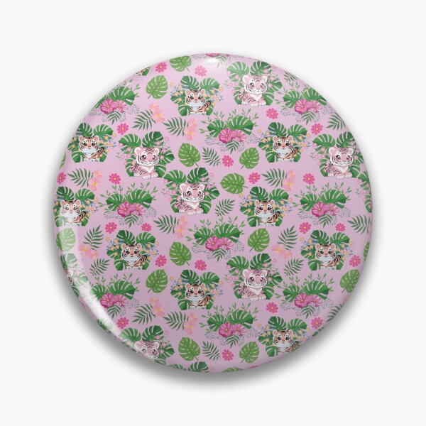 Item preview, Cute tigers in a seamless tropical pattern designed and sold by AlicinaM.