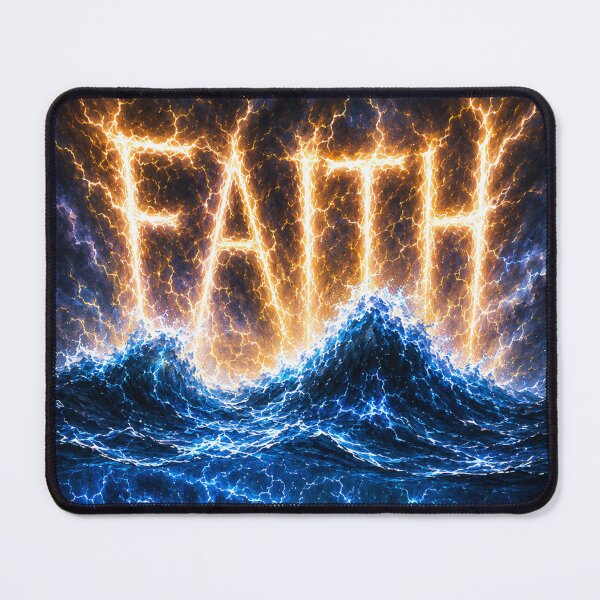 Item preview, Faith Over Fear Stormy Ocean Lightning designed and sold by Pioneer Spirit Market.