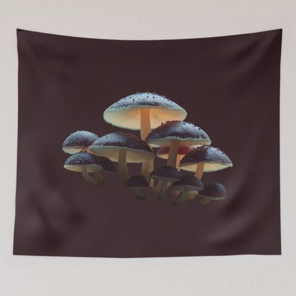 Item preview, Enchanted Forest Mushrooms: Glowing Bioluminescent Fungi Cluster designed and sold by ItzLacarth.