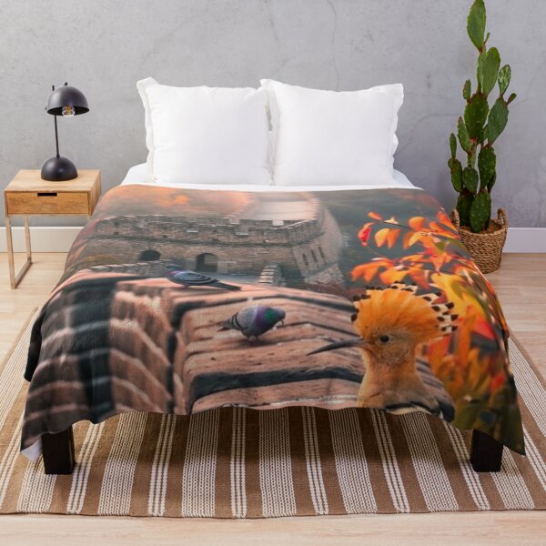 Item preview, Great Wall Hoopoe Bird Autumn Scene designed and sold by ARTWORKPIXELS.