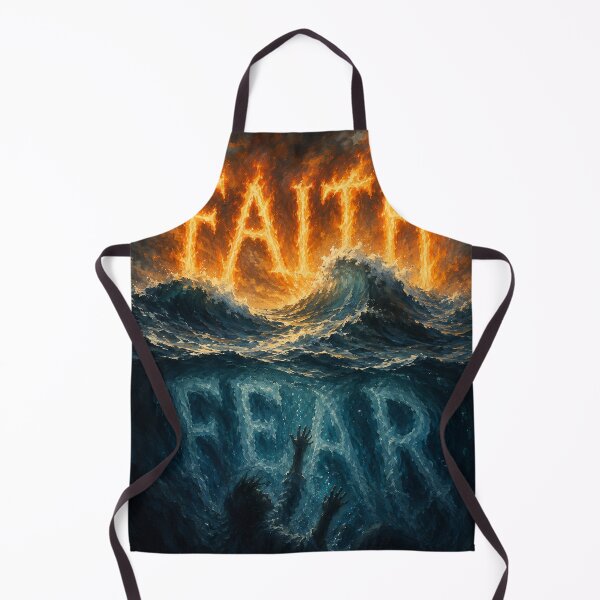 Item preview, Faith Over Fear Fiery Stormy Ocean designed and sold by Pioneer Spirit Market.