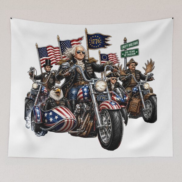 Item preview, Washington's Founding Fathers Biker Gang 250th Ride designed and sold by Zara Art House.