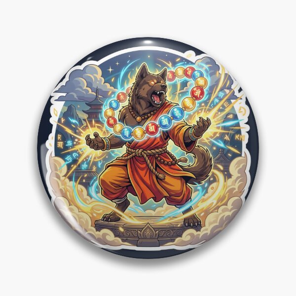 Item preview, Fierce Wolf Monk Spiritual Warrior Anime Sticker designed and sold by uegi.
