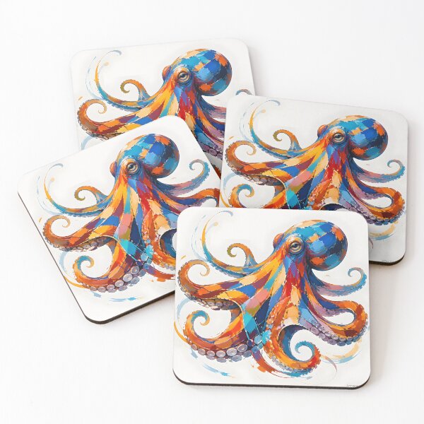 Item preview, Vibrant Abstract Octopus Splash Art designed and sold by ArtnarongDesign.