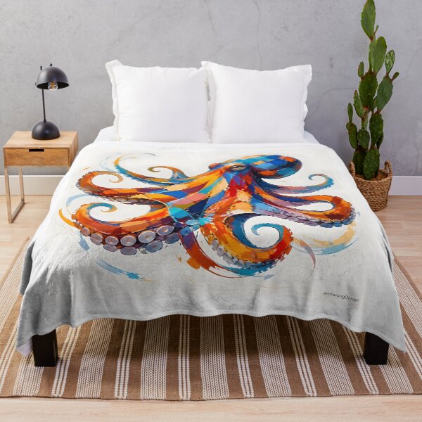 Item preview, Vibrant Abstract Octopus Splash Art designed and sold by ArtnarongDesign.