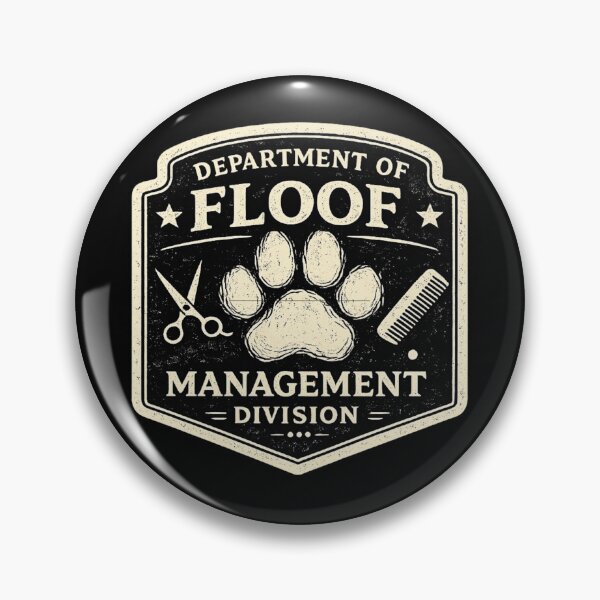 Item preview, Department of Floof Management Funny Dog Groomer Vintage Sticker designed and sold by Rudinho102.
