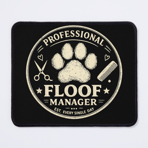 Item preview, Professional Floof Manager Funny Dog Groomer Vintage Badge designed and sold by Rudinho102.