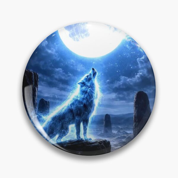 Item preview, Mystical Glowing Wolf Howling at Moon designed and sold by Pioneer Spirit Market.