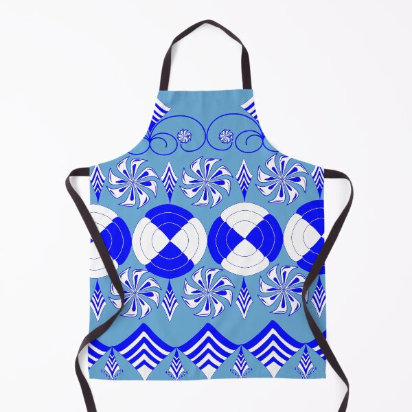Item preview, Indigo Ornamental Geometric Textile Pattern with Floral and Scroll Motifs designed and sold by Ei-Ei.