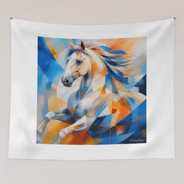 Item preview, Majestic Geometric White Horse designed and sold by ArtnarongDesign.
