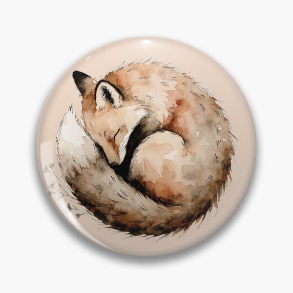 Item preview, Sleeping Fox – Cozy Watercolor Woodland Animal Illustration designed and sold by littlemooonart.