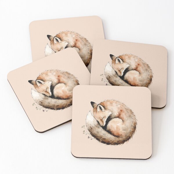Item preview, Sleeping Fox – Cozy Watercolor Woodland Animal Illustration designed and sold by littlemooonart.