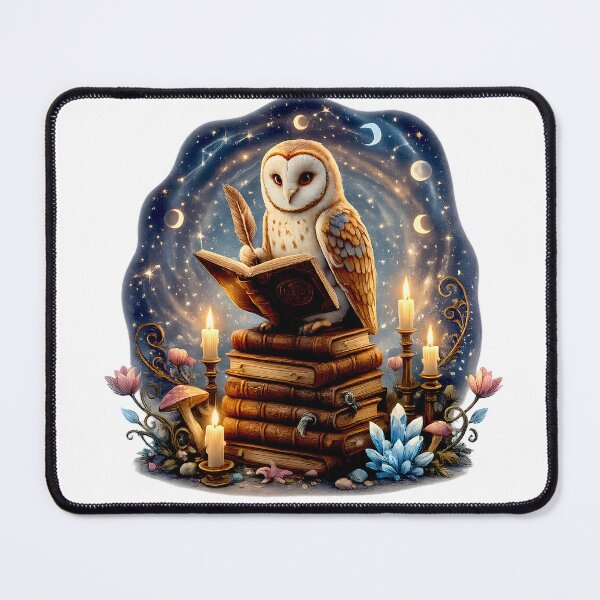 Item preview, Moonlit Reading Owl | Magical Cottagecore Book Lover Art designed and sold by Clothes With Smiling Animals Walt Gral.