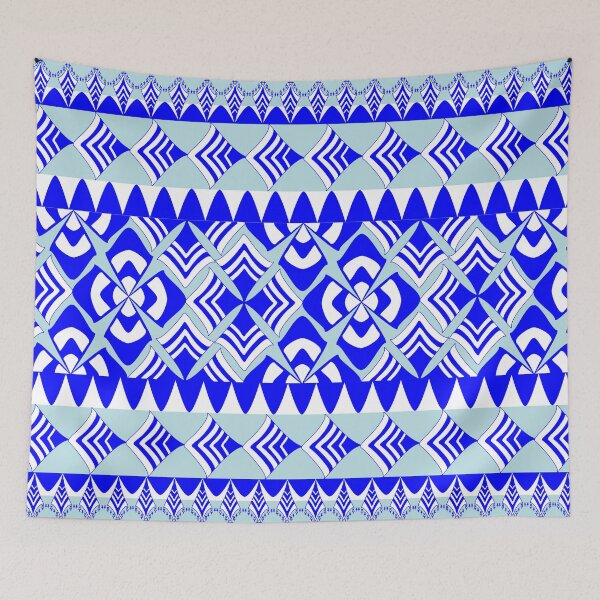 Item preview, Indigo Tribal Mosaic Seamless Geometric Pattern Background designed and sold by Ei-Ei.