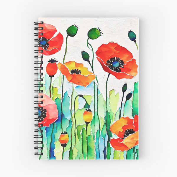 Item preview, Painterly Poppy Field designed and sold by ByNicoleSara.